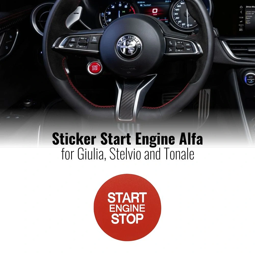 Samolepky na startování motoru pro Alfa Giulia Stelvio a Tonale, 2 kusy