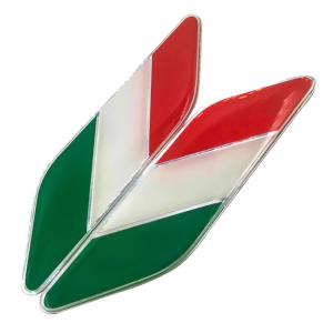 Sada 3D hliníkových samolepek s italskou vlajkou