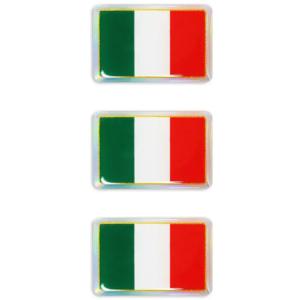 Sada 3D samolepek s italskou vlajkou 23 x 35 mm