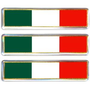 Sada 3D samolepek s italskou vlajkou 55 x 18 mm