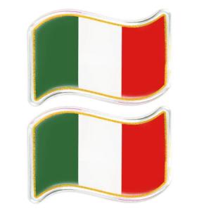 Sada 3D samolepek s italskou vlajkou 40 x 27 mm