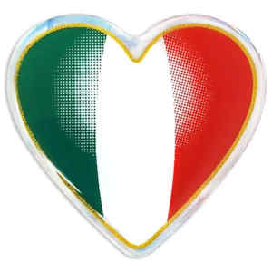 3D samolepka s italskou vlajkou srdce